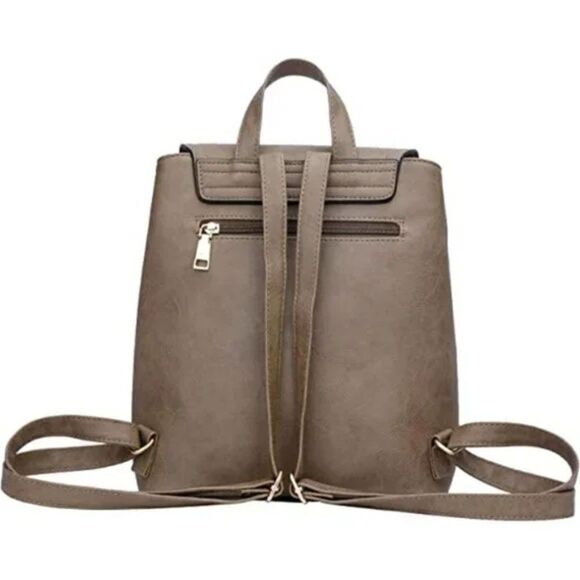 New STYLISH Small Backpack Bag for Women with Multiple Pockets, Khaki - Picture 2 of 7